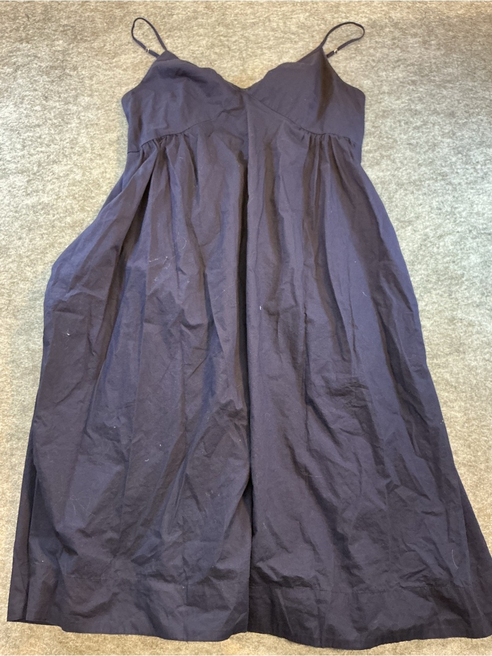 GAP Poplin European Women's Navy Cotton Spaghetti Strap Dress Size XL Tall
